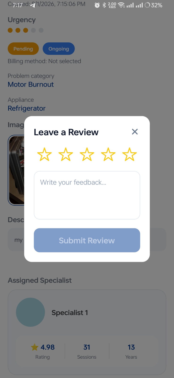 Consultation summary screen